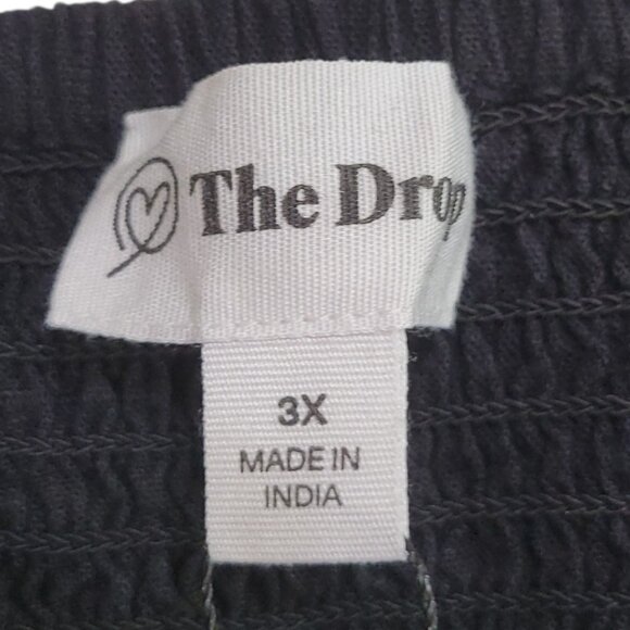 Florencia Smocked Bodice Maxi Dress Black Linen/Viscose 3X By The Drop - Picture 5 of 9